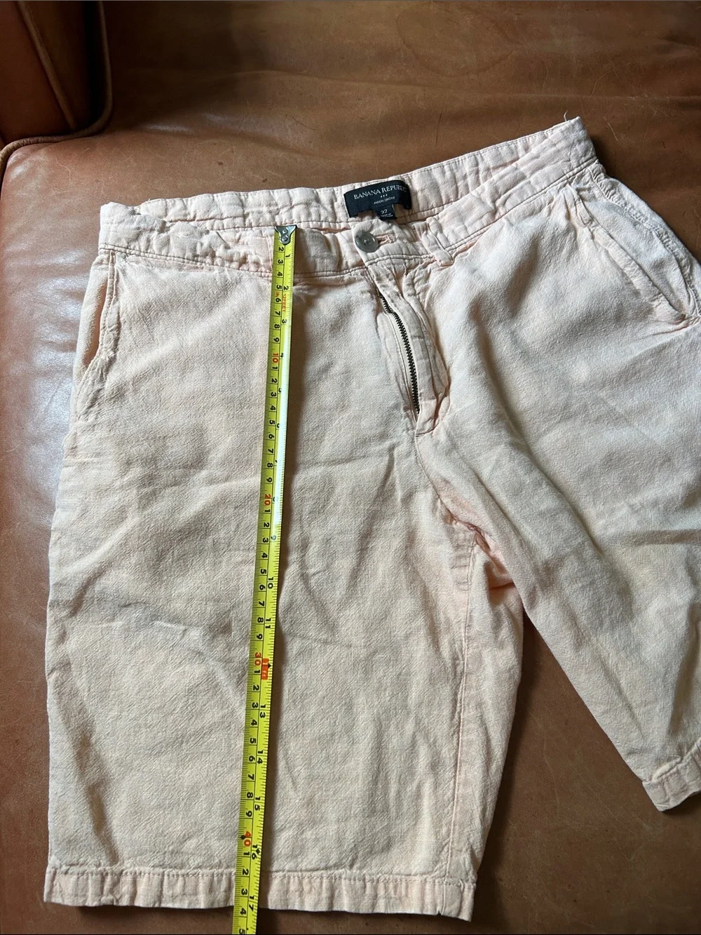 Men's Light Peach Cotton Shorts